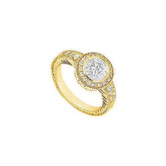 Diamond Engagement Ring : 14K Yellow Gold - 0.75 CT Diamonds