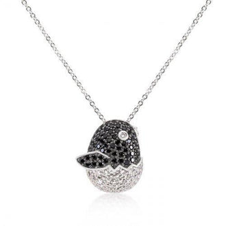 Black And White Cz Baby Bird Pendant (pack of 1 ea)