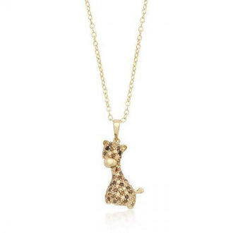 Golden Cz Giraffe Pendant Necklace (pack of 1 ea)