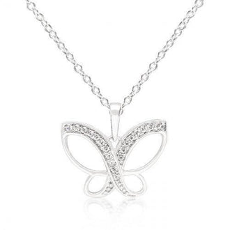 Dainty Butterfly Cz Pendant Necklace (pack of 1 ea)