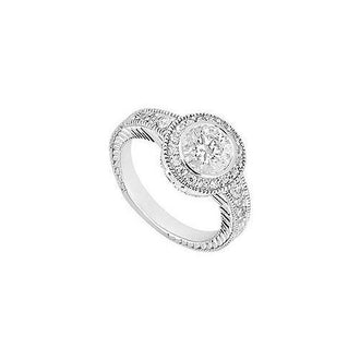 Cubic Zirconia Engagement Ring 14K White Gold 2.50 CT TGW