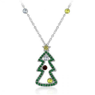 Cubic Zirconia Christmas Pendant (pack of 1 ea)