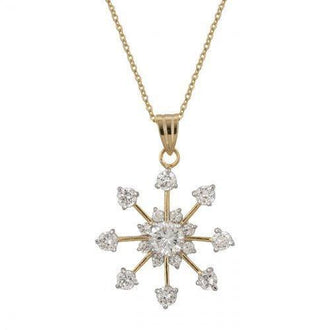 Golden Snowflake Drop Pendant (pack of 1 ea)