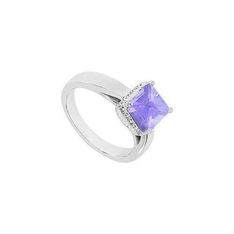 Tanzanite and Diamond Ring : 14K White Gold - 1.00 CT TGW