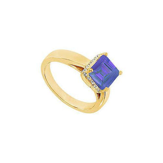 Sapphire and Diamond Ring : 14K Yellow Gold - 1.00 CT TGW