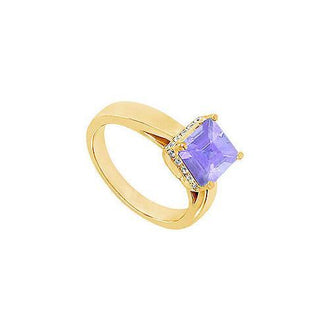 Tanzanite and Diamond Ring : 14K Yellow Gold - 1.00 CT TGW