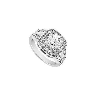 Diamond Engagement Ring : 14K White Gold - 1.25 CT Diamonds