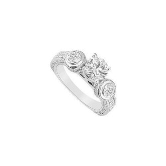 Diamond Engagement Ring : 14K White Gold - 1.50 CT Diamonds