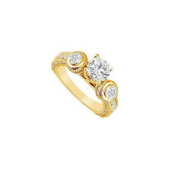 Diamond Engagement Ring : 14K Yellow Gold - 1.50 CT Diamonds