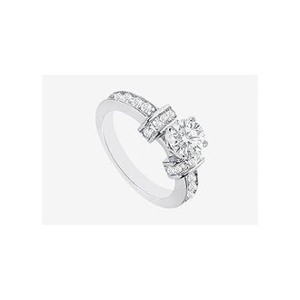 Engagement Ring with Brilliant Cut Round Diamond in 14K White Gold 1.60 carat TDW  Diamonds