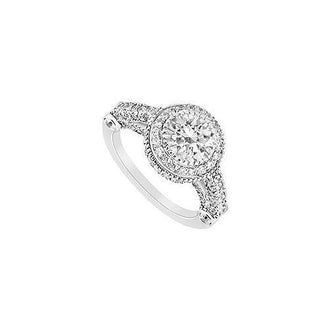 Diamond Engagement Ring : 14K White Gold - 1.25 CT Diamonds