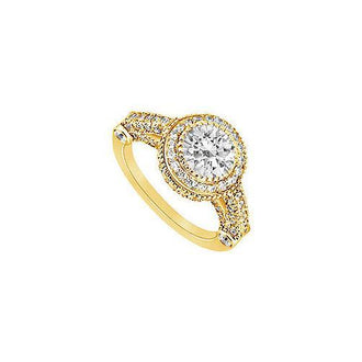 Diamond Engagement Ring : 14K Yellow Gold - 1.25 CT Diamonds