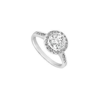 Diamond Engagement Ring : 14K White Gold - 1.00 CT Diamonds