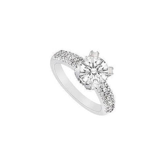 Diamond Engagement Ring : 14K White Gold - 1.00 CT Diamonds