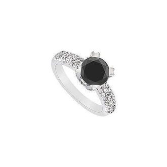 Fancy Black Diamond Ring : 14K White Gold - 1.75 CT Diamonds