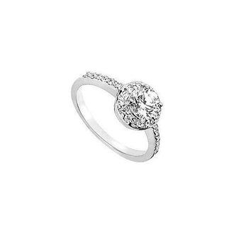 Cubic Zirconia Engagement Ring 14K White Gold 2.50 CT TGW