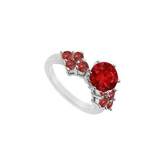 Ruby Ring : 14K White Gold - 1.00 CT TGW