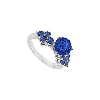 Sapphire Ring : 14K White Gold - 1.00 CT TGW