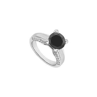 Fancy Black Diamond Ring : 14K White Gold - 1.50 CT Diamonds