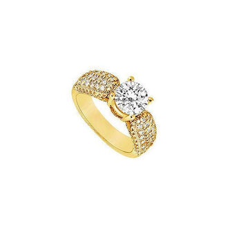 Diamond Engagement Ring : 14K Yellow Gold - 1.00 CT Diamonds