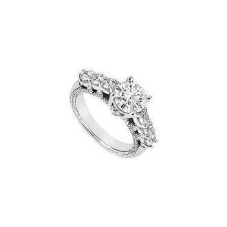 Diamond Engagement Ring : 14K White Gold - 1.00 CT Diamonds