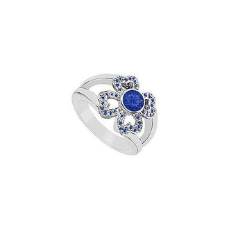 Blue Sapphire Ring : 14K White Gold - 0.50 CT TGW