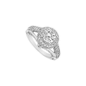 Diamond Engagement Ring : 14K White Gold - 1.50 CT Diamonds