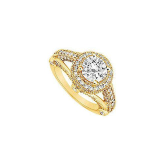 Diamond Engagement Ring : 14K Yellow Gold - 1.50 CT Diamonds