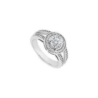 Diamond Engagement Ring : 14K White Gold 1.00 CT Diamonds