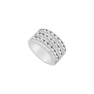 Cubic Zirconia Row Ring 10K White Gold 2.50 CT TGW