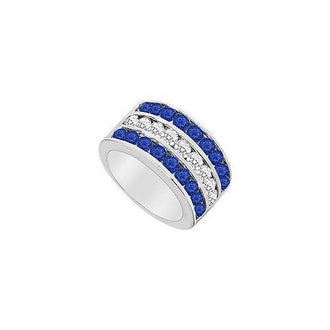 Sapphire and Diamond Ring : 14K White Gold - 2.50 CT TGW