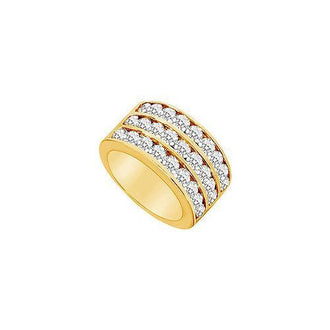 Diamond Row Ring : 14K Yellow Gold - 2.50 CT Diamonds