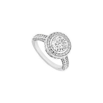 Cubic Zirconia Engagement Ring 14K White Gold 3.00 CT TGW