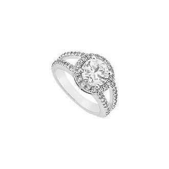 Diamond Engagement Ring : 14K White Gold - 1.25 CT Diamonds