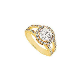 Diamond Engagement Ring : 14K Yellow Gold - 1.25 CT Diamonds