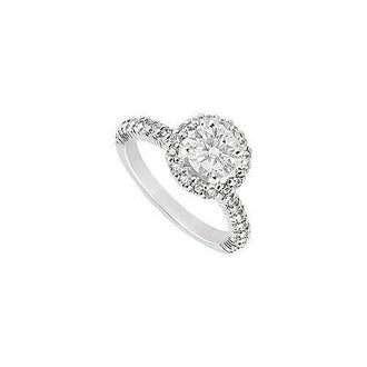 Cubic Zirconia Engagement Ring 10K White Gold 1.25 CT TGW