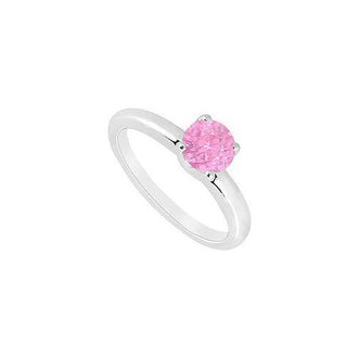 Pink Sapphire Ring : 14K White Gold - 1.00 CT TGW