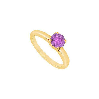 Amethyst  Ring : 14K Yellow Gold - 1.00 CT TGW