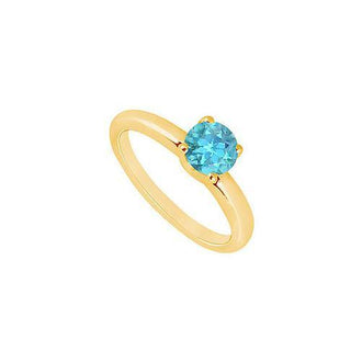 Blue Topaz Ring : 14K Yellow Gold - 1.00 CT TGW