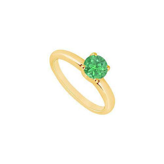 Emerald Ring : 14K Yellow Gold - 1.00 CT TGW