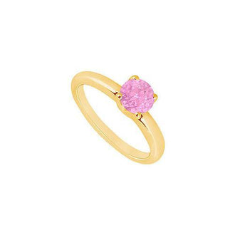 Pink Sapphire Ring : 14K Yellow Gold - 1.00 CT TGW