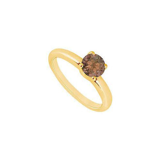 Smoky Topaz Ring : 14K Yellow Gold - 1.00 CT TGW