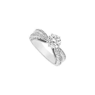 Diamond Engagement Ring : 14K White Gold - 1.00 CT Diamonds