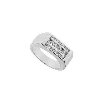 Mens Diamond Ring : 14K White Gold - 0.35 CT Diamonds