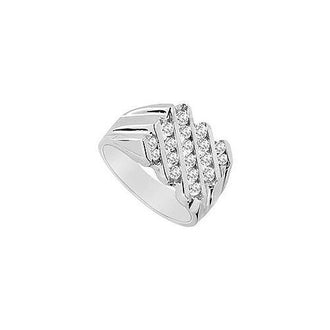 Mens Diamond Ring : 14K White Gold - 1.00 CT Diamonds