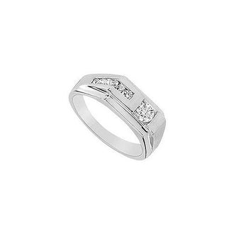 Mens Diamond Ring : 14K White Gold - 0.50 CT Diamonds