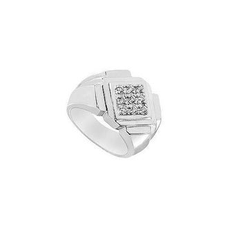 Mens Diamond Ring : 14K White Gold - 0.25 CT Diamonds