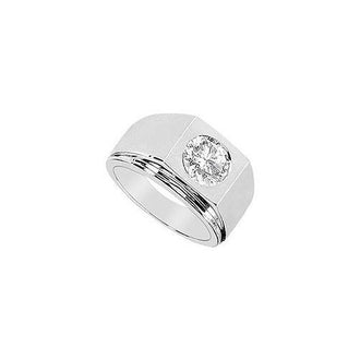 Mens Diamond Ring : 14K White Gold - 0.25 CT Diamonds