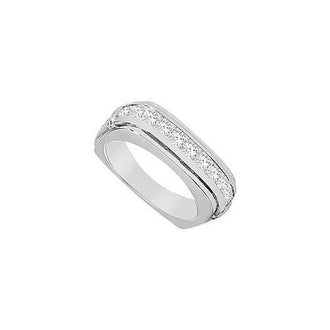 Square Mens Diamond Ring : 14K White Gold - 1.55 CT Diamonds