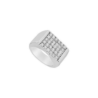 Mens Diamond Ring : 14K White Gold - 1.50 CT Diamonds